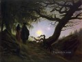 Hombre y mujer contemplando la luna CDF Romántico Caspar David Friedrich